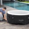 Bestway SaluSpa Miami EnergySense AirJet Inflatable Hot Tub Spa (71′′ x 26′′) | Portable Hot Tub with 2 Covers (1 Energy-Efficient Thermal Cover and 1 Standard Cover) | Fits Up to 2-4 Persons | Black