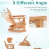 Folding Adirondack Rocking Chair,4-in-1 Multifunctional Patio Chair with Retractable Ottoman, Outdoor Chair Wood Texture, Lawn Chair for Porch, Backyard, Pool(Grey)