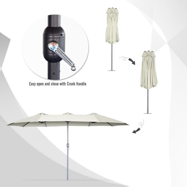3fa50fda8c3245c7935d5e622a7363d8 15ft Patio Umbrella with Solar Lights, Large Double Umbrella Outdoor, Rectangle 180”x106” Umbrellas with 156 PCS LED Lights and Crank Handle for Backyard Deck Pool Shade in Black(1.9′′ Pole)