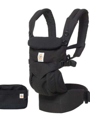 Ergobaby Omni 360 All-Position Baby Carrier for Newborn to Toddler with Lumbar Support (7-45 Pounds), Pure Black, 1 Count (Pack of 1)