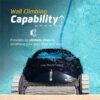 Robotic Pool Vacuum Cleaner All Pools up to 33 FT – Wall Climbing Scrubber Brush
