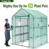 Greengro Greenhouse, 57 x 57 x 76” Greenhouses for Outdoors, Durable Green House Kit with Window, Thicken PE Cover, 3 Tiers 8 Shelves, Heavy Duty Walk in Green Houses for Indoor Backyard Outside