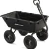Heavy Duty Poly Utility Dump Wagon Garden Cart w/Pneumatic Tires, 6 Cu Ft – 1200 lb Capacity Outdoor Wheelbarrow for Yard, Landscaping & Gardening, Lawn Tractor or ATV Towable-Gorilla Carts