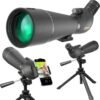 Gosky Updated 20-60×85 Dual Focusing Spotting Scopes with Tripod, Carrying Bag and Quick Phone Holder – BAK4 High Definition Waterproof Spotter Scope for Bird Watching Wildlife Scenery