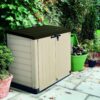 Store-It-Out MAX 4.8 x 2.7 Outdoor Resin Horizontal Storage Shed, 42 cu.ft, Beige/Brown