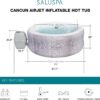 Bestway SaluSpa Fiji AirJet Large Round 2 to 4 Person Inflatable Hot Tub Portable Outdoor Spa with 120 AirJets and EnergySense Cover, Grey