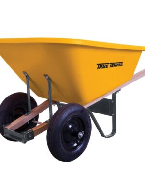8 Cu Ft Poly Wheelbarrow with Dual Tires – Durable Plastic Construction