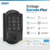 Encode Plus Smart Wi-Fi Lock for Front Door, Keyless Entry Deadbolt, Unlock with Apple Watch, Built-in WiFi and App Control, Easy Install, Alexa & Apple HomeKit Compatible, Matte Black