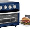 Air Fryer + Convection Toaster Oven, 8-1 Oven with Bake, Grill, Broil & Warm Options, Stainless Steel, TOA-70