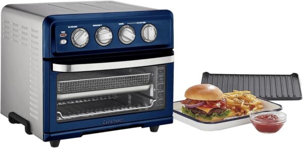Air Fryer + Convection Toaster Oven, 8-1 Oven with Bake, Grill, Broil & Warm Options, Stainless Steel, TOA-70