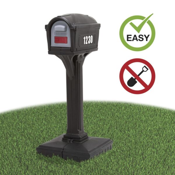 42ebe9498ad94214817edacfe9225ce4 Simplay3 Dig Free Easy Up Classic Black Plastic Mailbox