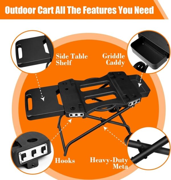 Collapsible Grill Stand for Ninja Woodfire Grill, Traeger, Pit Boss, and 22′′ Blackstone Griddle