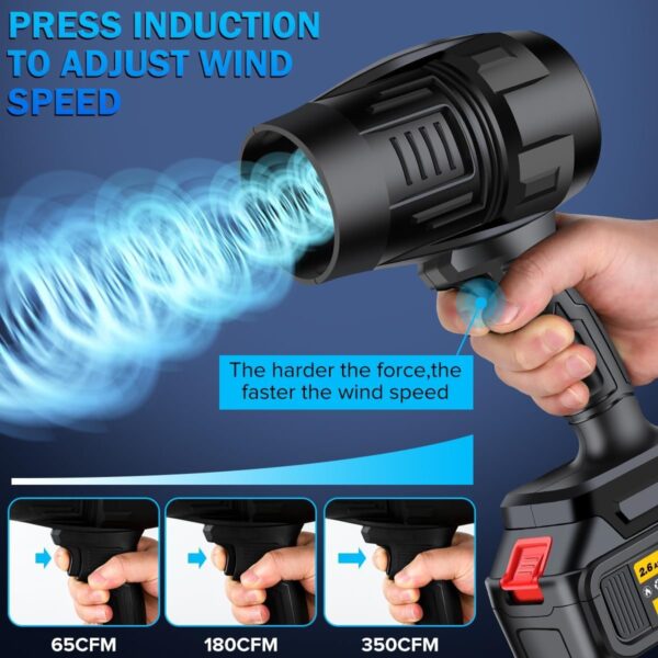 431a5558b87740dd8c48194f99c6b035 Electric Cordless Leaf Blower, Handheld Electric Leaf Blower, Mini Jet Dry Blower Fan with 2 Packs 2.6Ah Batteries and Charger, Violent Turbo Jet Blower for Lawn, Patio, Outdoors, Car, Home
