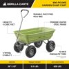 Heavy Duty Poly Utility Dump Wagon Garden Cart w/Pneumatic Tires, 6 Cu Ft – 1200 lb Capacity Outdoor Wheelbarrow for Yard, Landscaping & Gardening, Lawn Tractor or ATV Towable-Gorilla Carts