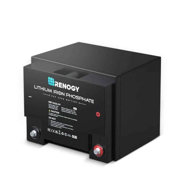 Renogy RBT2425LFP-US 24-Volt 25Ah LiFePO4 Deep Cycle Lithium Battery, Over 2000 Cycles, Backup Power Perfect for Off-Grid