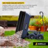 Heavy Duty Poly Utility Dump Wagon Garden Cart w/Pneumatic Tires, 6 Cu Ft – 1200 lb Capacity Outdoor Wheelbarrow for Yard, Landscaping & Gardening, Lawn Tractor or ATV Towable-Gorilla Carts