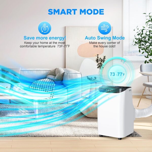 439b3083f9824472a151453f135d9199 14000 BTU Portable Air Conditioners with Remote Control, 3-in-1 Free Standing Cooling AC Unit with Fan & Dehumidifier, Cools Room up to 700 sq.ft, Smart/Sleep Mode,3 Speed,Auto Swing,24H Timer
