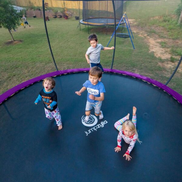 JUMPZYLLA Trampoline 8FT 10FT 12FT 14FT 15FT 16FT Trampoline with Enclosure – Recreational Trampolines with Ladder and AntiRust Coating, ASTM Approval Outdoor Trampoline for Kids