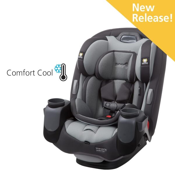 Grow and Go All-in-One Slim Convertible Car Seat, Rear Facing, 5-40 lbs, Forward Facing (30–65 lbs), High Back Booster Seat 40-100 pounds, Aqua Pop