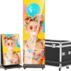 80′′ P1.86 Flexible Spliceable LED Poster Display – USB Plug-and-Play, Mobile & PC Remote Control, Digital Signage Advertising Screen (Silver, 1-Pack)