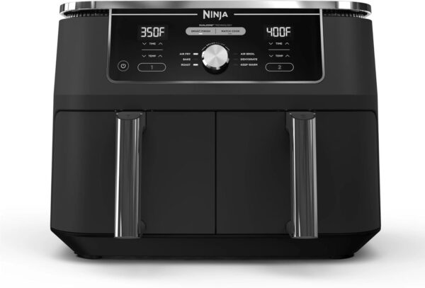 44a23d7f91f24c7891a53e0e9016d276 DZ401 Foodi 10 Quart 6-in-1 DualZone XL 2-Basket Air Fryer with 2 Independent Frying Baskets, Match Cook & Smart Finish to Roast, Broil, Dehydrate for Quick, Easy Family-Sized Meals, Grey