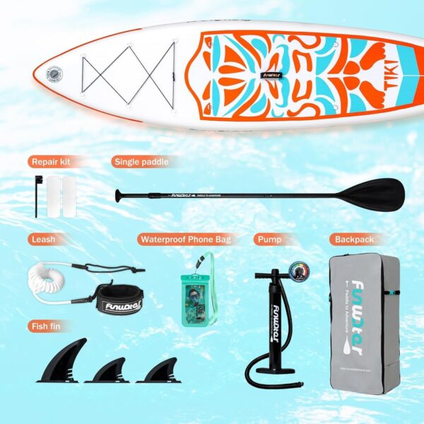44bc1331368b45faa2aa0d33a633d682 FunWater Inflatable Ultra-Light Stand Up Paddle Board for All Skill Levels with Premium SUP Paddleboard Accessories,Non-Slip Comfort Deck for Youth & Adults