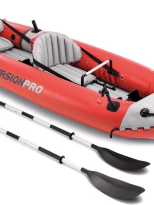 1-Person Inflatable Kayak with Paddles, Pump & Fishing Rod Holders
