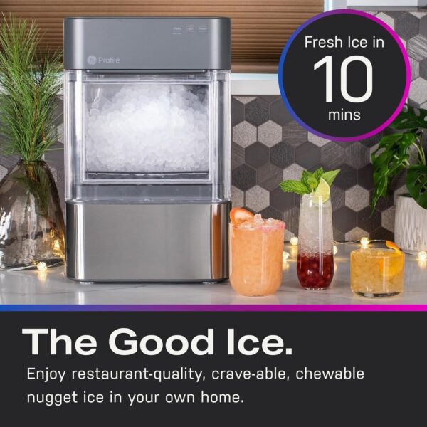 GE Profile Opal 2.0, pellet ice maker with WiFi and smart connectivity, chewable and breakable countertop ice maker, 38 pounds 24 hours