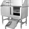 Professional Stainless Steel Dog Grooming Tub with Ramp, Faucet & Sprayer – 50” Pet Wash Station