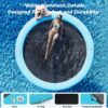 Round Inflatable Floating Dock, Sunchill Float Ring, Hammock Tanning Pool with 4in Woven Fabric, Manual Pump for 1-2 Min Quick Inflate/Deflate, Fits 2-8, Ideal for Lakes, Pools, Oceans