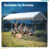 ADVANCE OUTDOOR 10×20 ft Heavy Duty Carport Potable Car Canopy Garage Party Tent Boat Shelter, Adjustable Height from 9.5 ft to 11 ft, Beige