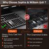 Burner Gas grill with side burner and enameled cast iron grille 42,000BTU outdoor cooking stainless steel propane grill Garden grill