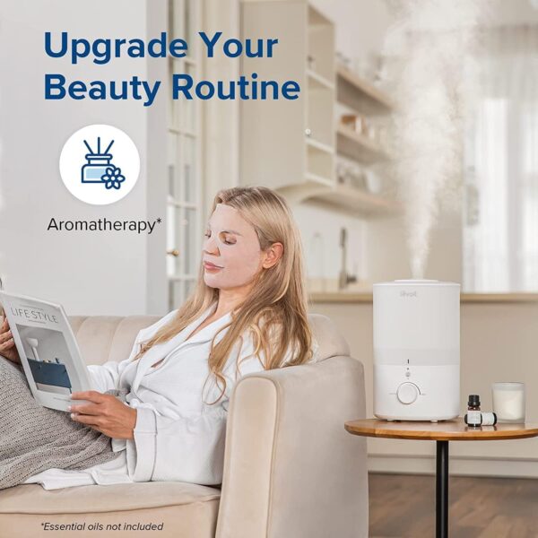 Humidifiers for Bedroom Baby, Sprout Evaporative with Dual Filters for Air & Water, Separate Sensor, Adjustable No Blue Nightlight, Auto Dry, Smart Control & Alexa, Auto Mode, 3.8L Tank for 36H