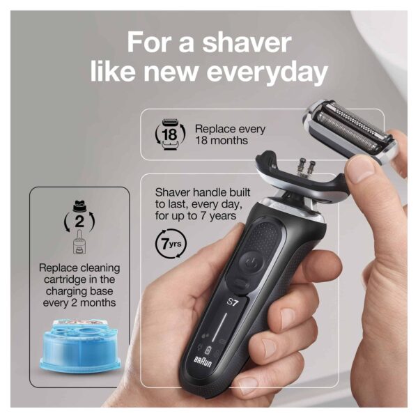 Braun Series 7 7085cc Flex Rechargeable Wet Dry Men s Electric Shaver with Clean Charge Station, Stubble Beard Trimmer