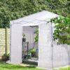 EAGLE PEAK 6×4 Portable Walk-in Greenhouse, Pop-up Indoor Outdoor Garden Green House, Zippered Door and Windows, PE Cover, White