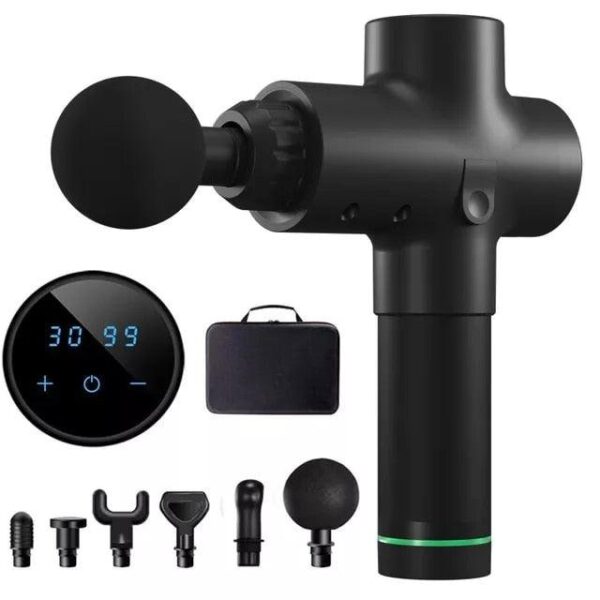 Deep Tissue Massage Gun – 30 Speed 6 Heads Super Quiet Brushless Motor LCD Touch Display Percussion Massager