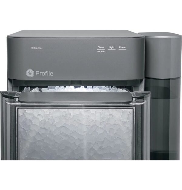 Countertop Nugget Ice Maker | Ice Machine with WiFi Connectivity | Smart Home Kitchen Essentials | Black Stainless