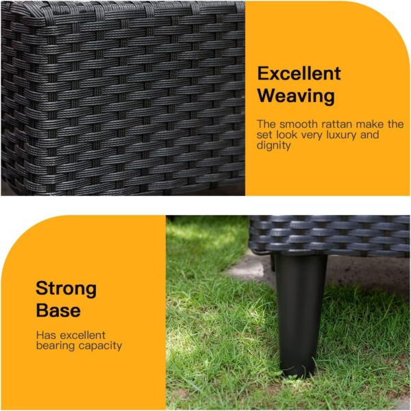 Patio Furniture Set 4 Pieces Outdoor Rattan Chair Wicker Sofa Garden Conversation Bistro Sets for Yard (Brown)