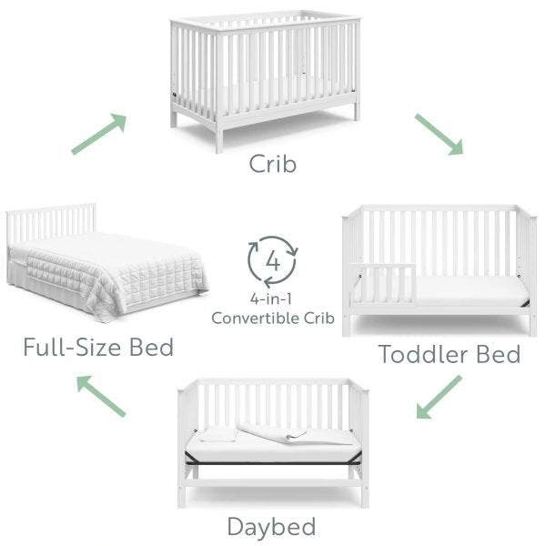 47346664de4147fb8629d2391c524bfe Storkcraft Hillcrest 4-in-1 Convertible Crib-White