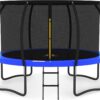 JUMPZYLLA Trampoline 8FT 10FT 12FT 14FT 15FT 16FT Trampoline with Enclosure – Recreational Trampolines with Ladder and AntiRust Coating, ASTM Approval Outdoor Trampoline for Kids