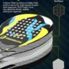 Padel Racket raqueta pala de Padel Tennis Racket Set Beginner Full Package with Cover, 3 Balls, Headband, Wristband and Backup overgrip