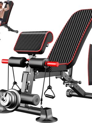 Adjustable Weight Bench – Utility Weight Benches for Full Body Workout, Foldable Flat
