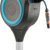 GARDENA (18614-80) 66′ x 1/2′′ Automatic Retractable Garden Hose Reel on Metal Spike, 66′ Outside Garden Hose Length, with 360° Rotation to Reach All Areas of Your Yard