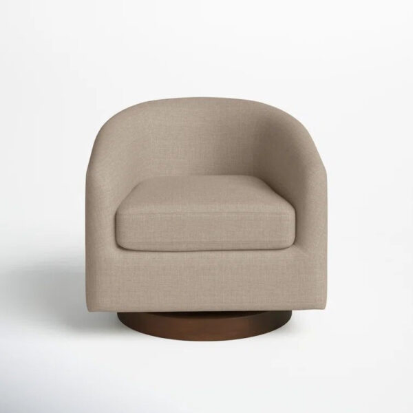 48b5ba85adaf4ab4b3c78bee998e9c44 Upholstered Swivel Barrel Chair