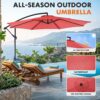 9.8FT Offset Patio Umbrella Hanging Cantilever Umbrella Outdoor Sun Shade with Easy Tilt Adjustment, 8 Ribs, UV Protection for Backyard, Lawn, Garden and Pool, Blue