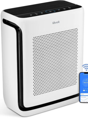 Air Purifiers for Home Large Room Up to 1800 Ft2 in 1 Hr with Washable Pre-Filter, Air Quality Monitor, Smart WiFi, HEPA Sleep Mode for Allergies, Pet Hair in Bedroom, Vital 200S-P, White