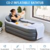 Inflatable Adult Bath Tub, Free-Standing Blow Up Bathtub with Foldable Portable Feature for Adult Spa with Electric Air Pump (High-Density PVC)