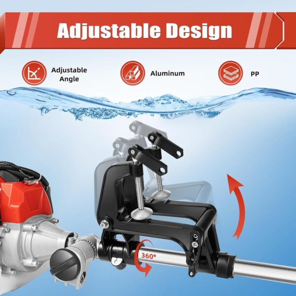 49406c10e51c46a4950ed126c1faad71 2.3HP 2 Stroke Outboard Motor, 52cc Marine Boat Motor with Air Cooling System, Manual Pull Start for Fishing Boats Water Motor Tools, CDI Ignition System, 3-Blade Propeller, Anti-Vortex Baffle