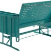 Crosley Furniture Bates Retro Metal Outdoor Loveseat Glider (CO1024-TU) and Arm Chair Set (CO1025-TU), Turquoise Gloss