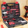 KINGTOOL Home Tool Set Kit – 286 PCS Home Auto Repair Tool Kit with Rolling Tool Box, Mechanic Tool Sets with 21V Max Cordless Power drill, Perfect for Homeowner, Diyer, Handyman